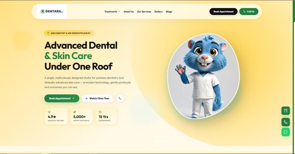 Dentara website preview